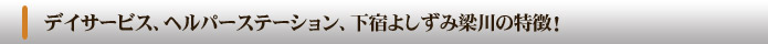 よしずみ梁川 特徴